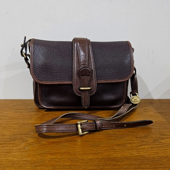 Vintage Dooney and bourke Brown Pebbled Leather Crossbody Bag - Picture 2 of 14